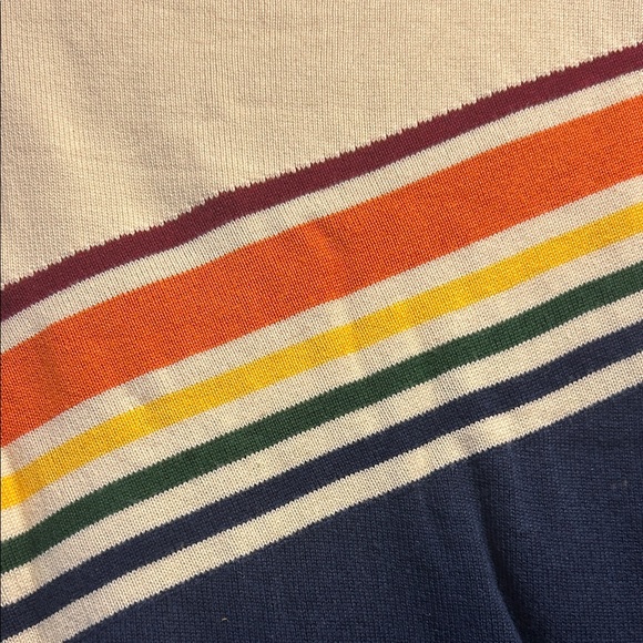 Sugarhill Brighton Navy & Cream Women’s Crewneck Sweater with Stripes, Size 6 - Picture 4 of 5